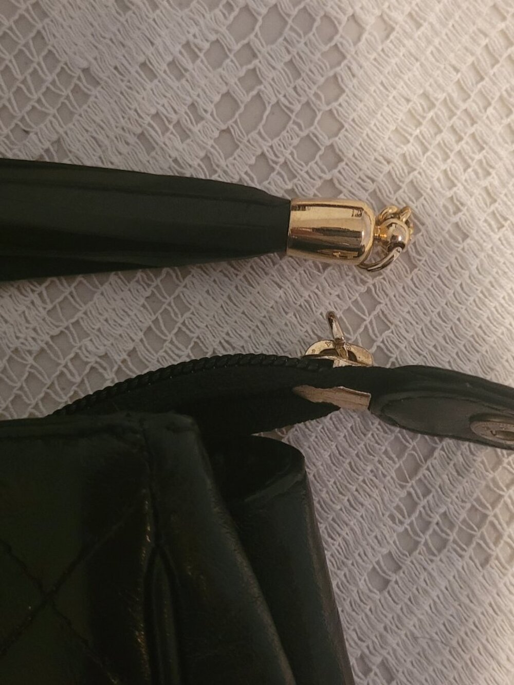 Vintage Capica Black Quilted Leather Tote Bag Made in Italy - Picture 6 of 9